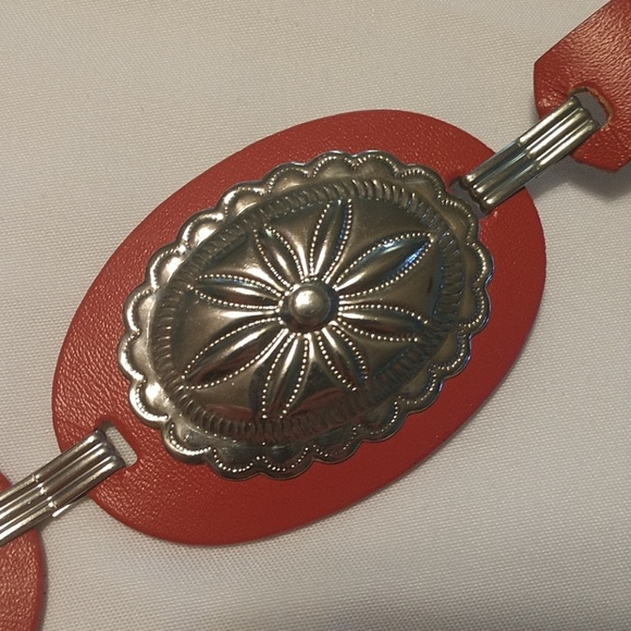 Vintage Accessories - Red 80's Western Concho Belt S M